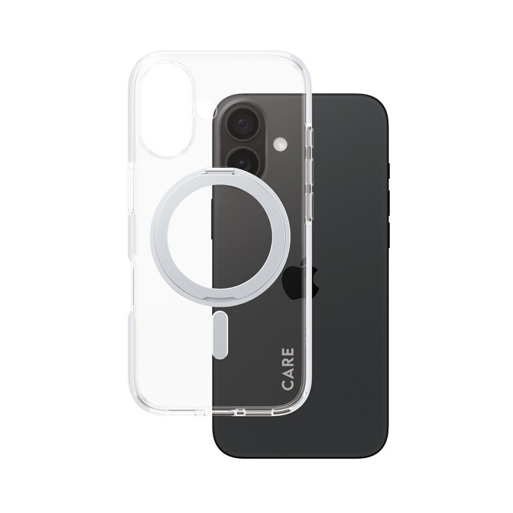 Usato Cover Panzerglass Trasparente Kickstand Argento Magsafe iPhone 16