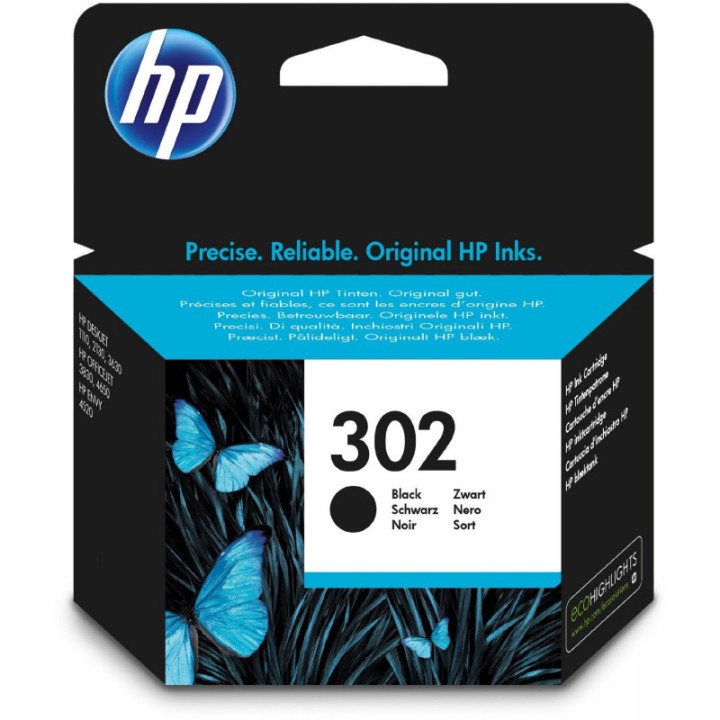Cartuccia HP F6U66AE-302 Nero per Officejet F5R95B F5S40B Mvs